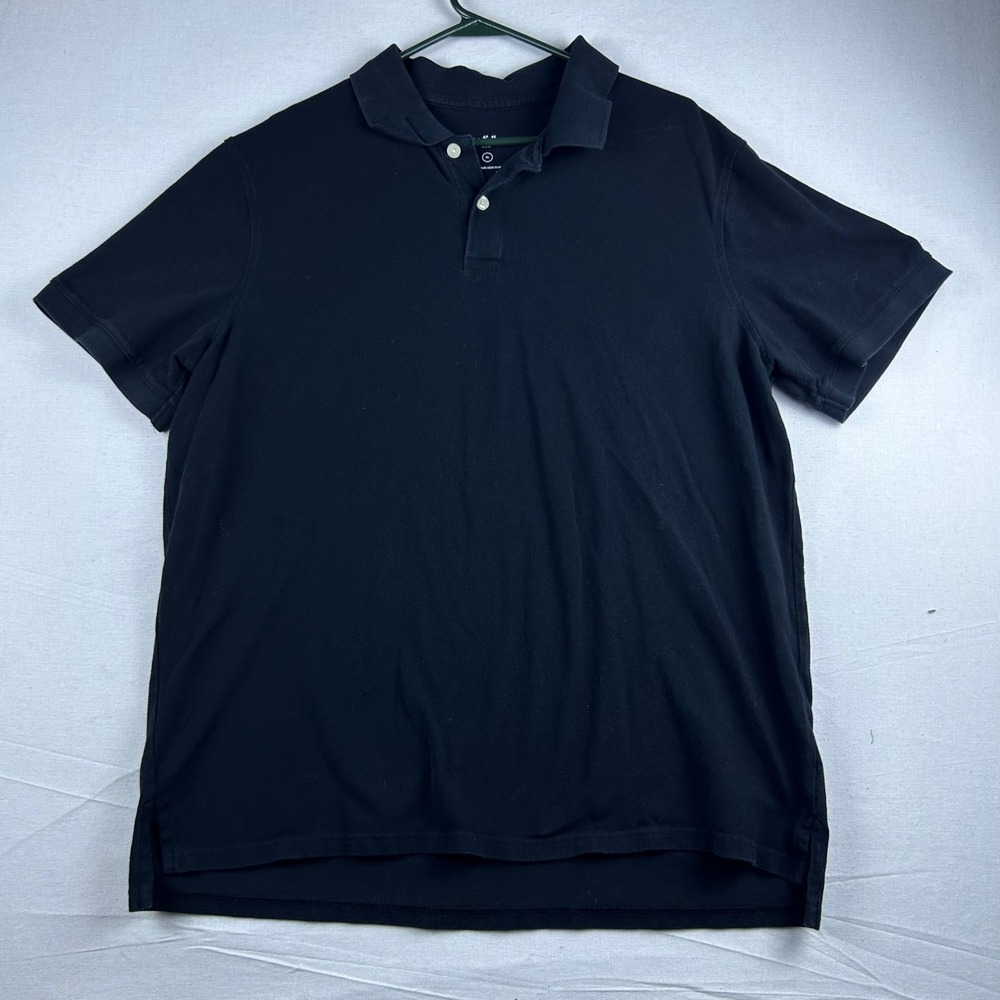 Goodfellow & Co Mens XL Black Short Sleeve 100% Cotton Pique Polo Shirt RN17730